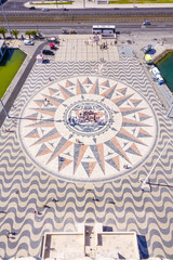 The famous compass rose at the Monument of the Discoveries in Lisbon Belem