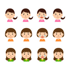女の子　表情　セット