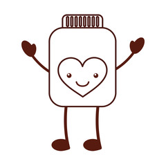 mason jar bottle with hearts kawaii character vector illustration design