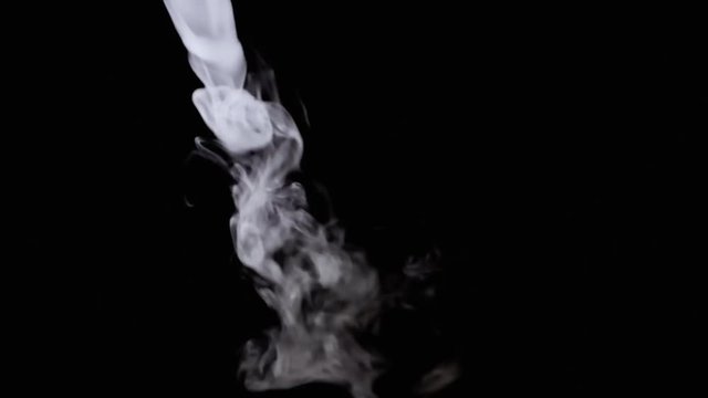 A column of moving smoke, desaturated grey steam shapes falling for a long time. Add to existing footage via overlay or screen channel.
