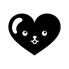heart love kawaii character vector illustration design