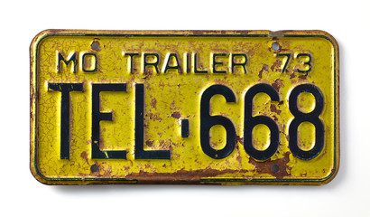 Altes USA Nummernschild