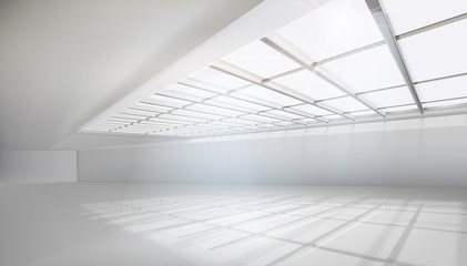 Large interior with the window. Vector illustration.