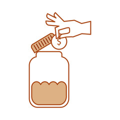 mason jar bottle with coins vector illustration design