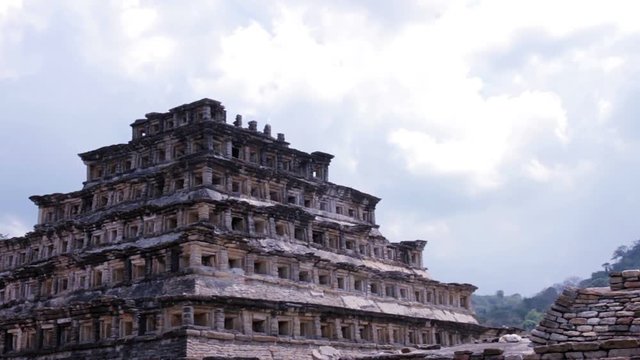 Veracruz, Mexico-CIRCA April 2017: People visiting the pyramids in the archaeological zone of "Tajin" en Veracruz.