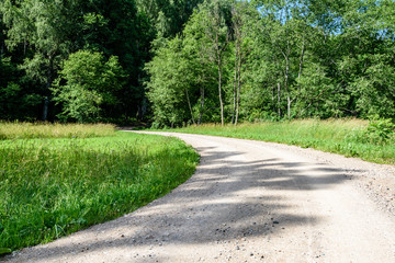 gravel road in summer countryside
