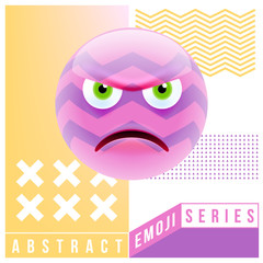 Abstract Cute Angry Emoji. Abstract Emoji Series