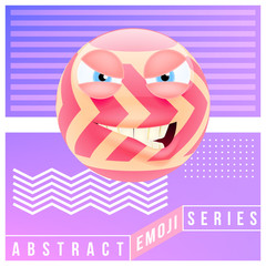 Abstract Cute Angry Emoji. Abstract Emoji Series