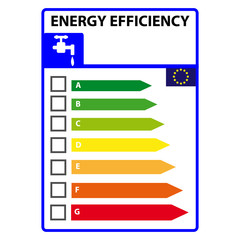 Energy efficience label  isolated on white background