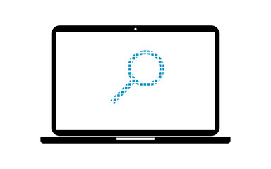 Pixel Icon Laptop - Lupe Suche