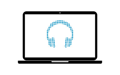Pixel Icon Laptop - Headset