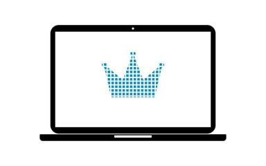 Pixel Icon Laptop - Krone edel