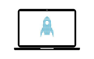 Pixel Icon Laptop - Rakete