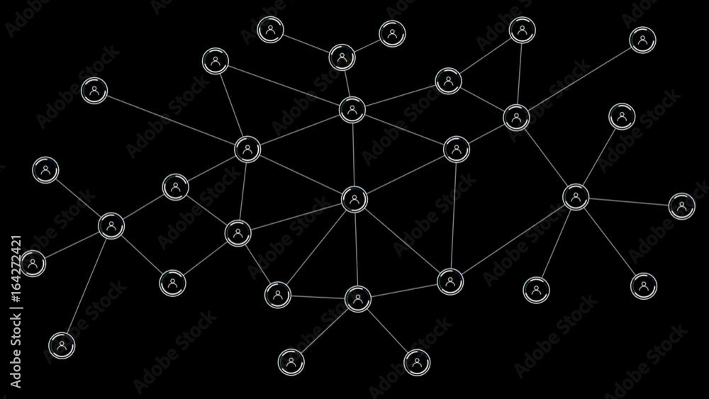 Poster 4k people connection concept circle and moving line alpha matted with alpha channel matted