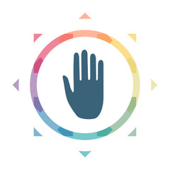 buntes Symbol - Handfläche