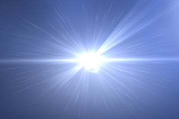 sunburst with Lens flare light over black background. Easy to add overlay or screen filter over photo