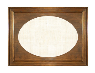 Wood vintage picture and photo frame isolated on white background