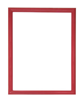 red picture frame isolated on white background