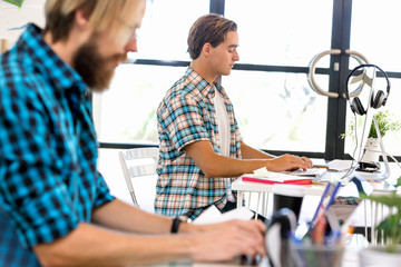 Young man working in office