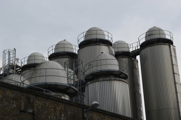 Beer tank at factory