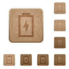 Battery with energy wooden buttons