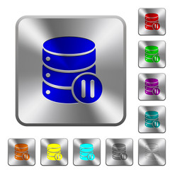 Database macro pause rounded square steel buttons