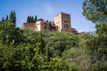 Fototapeta na wymiar The wonderful complex of Alhambra in Granada, Andalusia, Spain