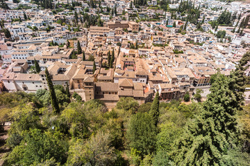 Fototapeta na wymiar Granada, view of the Albaicin and Sacromonte