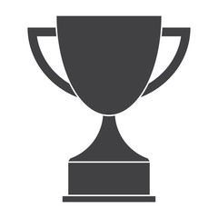 Trophy cup, award icon, vector silhouette on white background
