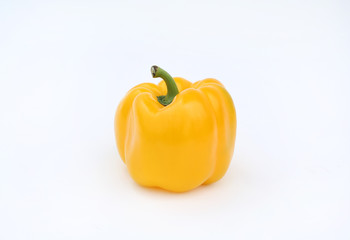 Yellow Bell pepper isolated on white background.