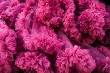 closeup of a pink tulle background