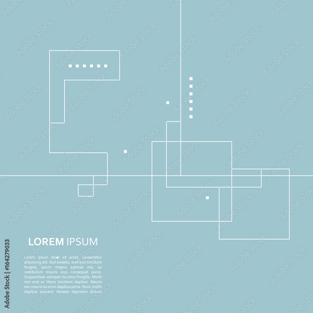Poster vector blue background with repeating squares