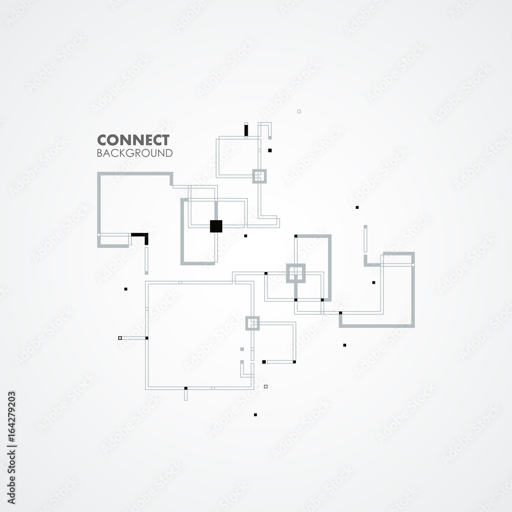 Poster line, square, circle elements. style geometric pattern. modern vector background with space for text