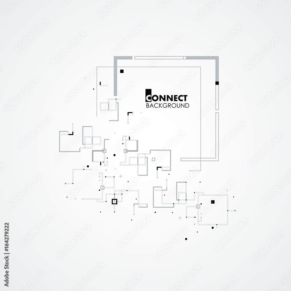 Poster line, square, circle elements. style geometric pattern. modern vector background with space for text