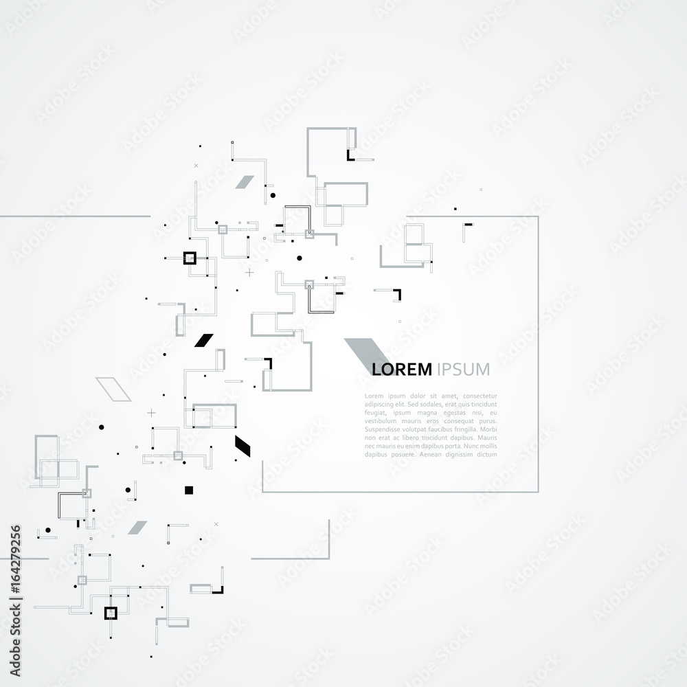 Poster abstract composition and geometric elements. vector background