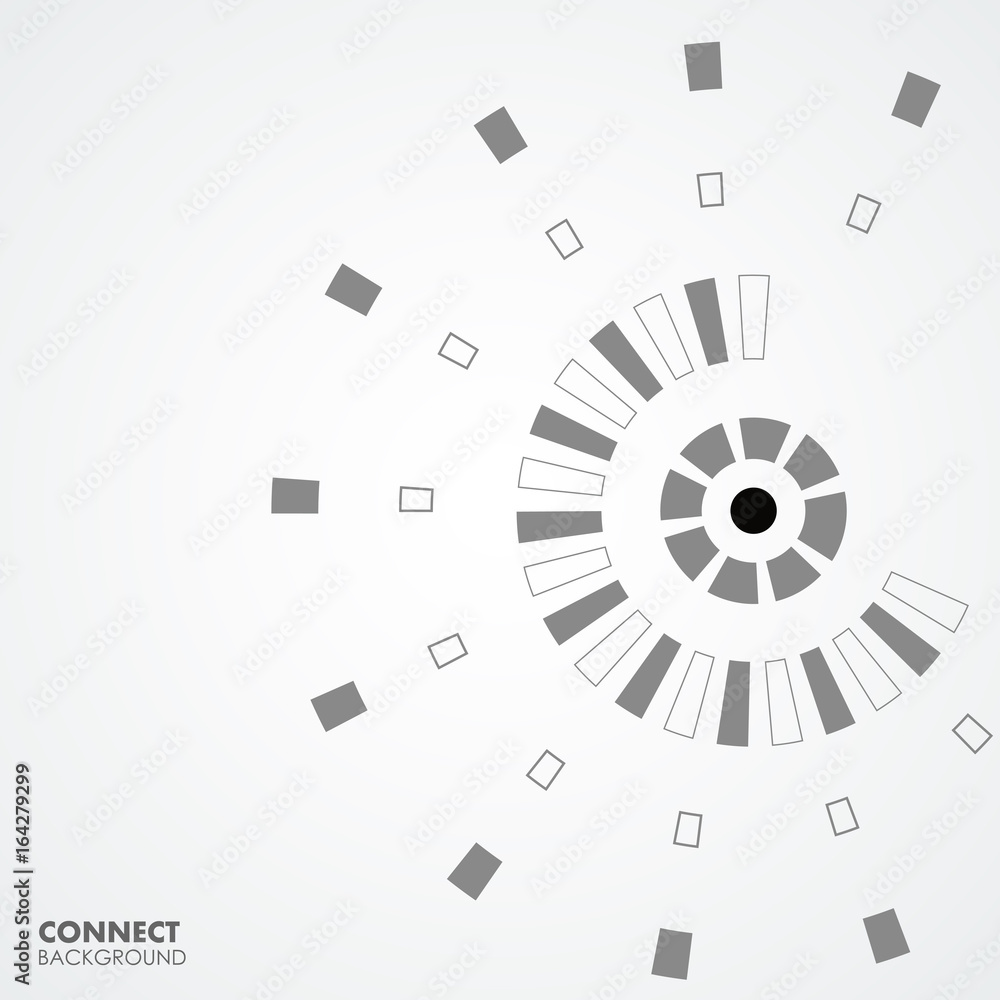 Poster Technological circle with geometry elements