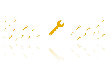 Schraubenschlüssel gold Reflektierend Weiss