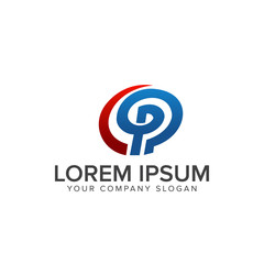 letter p logo design concept template