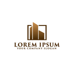 Architectural Construction building logo design concept template. Real-estate logo