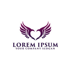 love wings logo design concept template