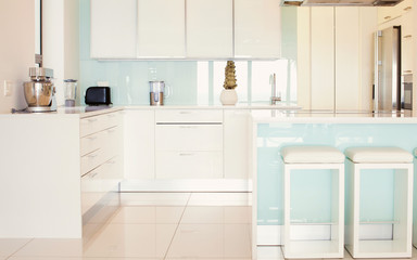 Fototapeta na wymiar Contemporary Kitchen Design Interior. Luxury kitchen