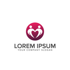 people dating romantic logo design concept template