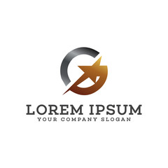 letter G star logo design concept template