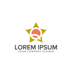 star letter q logo design concept template