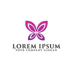 simple butterfly logo, spa beauty logo design concept template