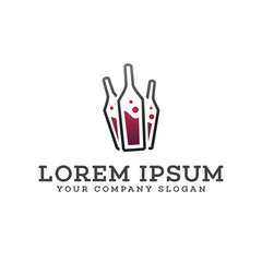 wine bottle logo design concept template