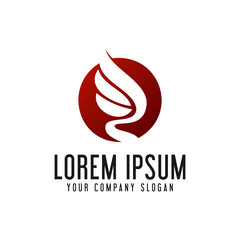 luxury wings logo design concept template
