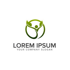 healty people logo. Medical logo design concept template