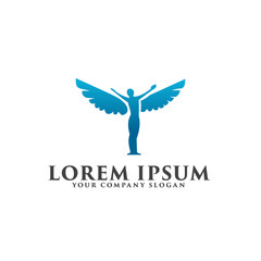 Obraz premium people with wings logo. Business and Consulting logo design conc