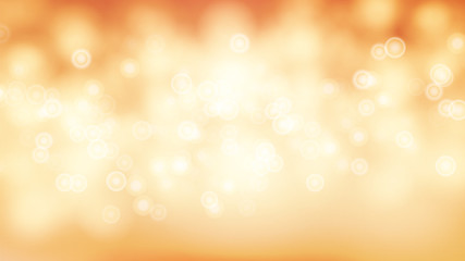 Orange Sweet Bokeh Out Of Focus Background Vector. Abstract Lights On Gold Bokeh Blurred Background.